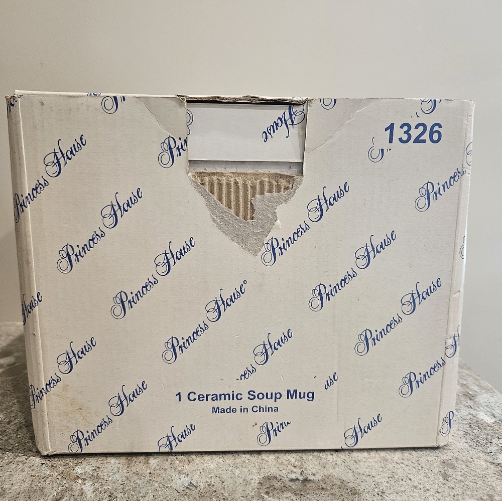 Princess House Stoneware Pavillion Ceramic Soup Mug 1326 w / Box - Picture 8 of 9